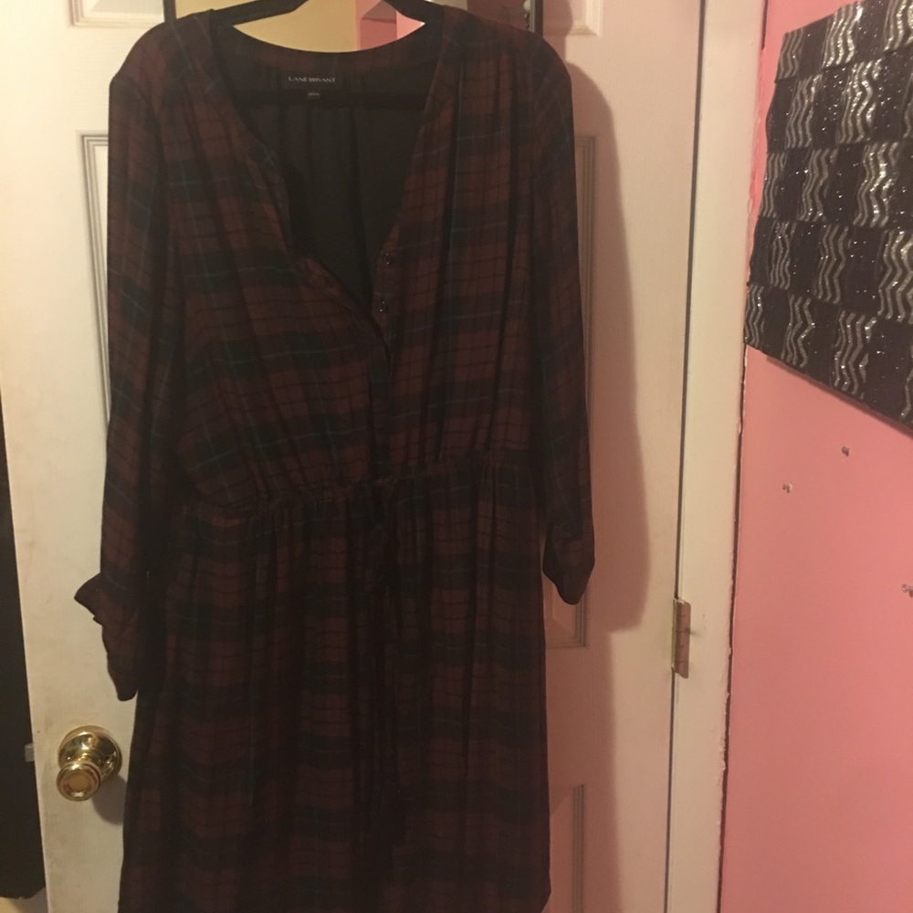 Maroon plaid Lane Bryant dress s22